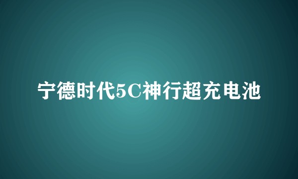 宁德时代5C神行超充电池