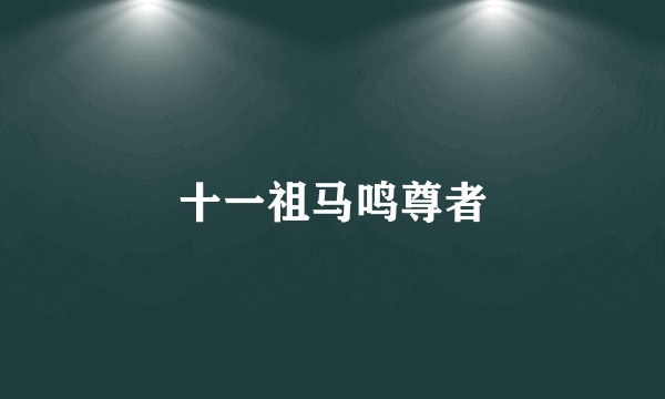 十一祖马鸣尊者