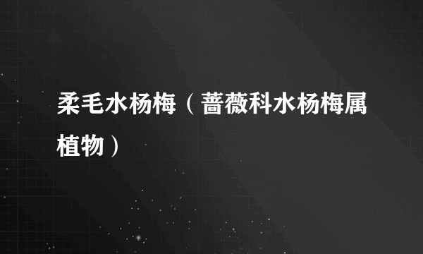 柔毛水杨梅（蔷薇科水杨梅属植物）