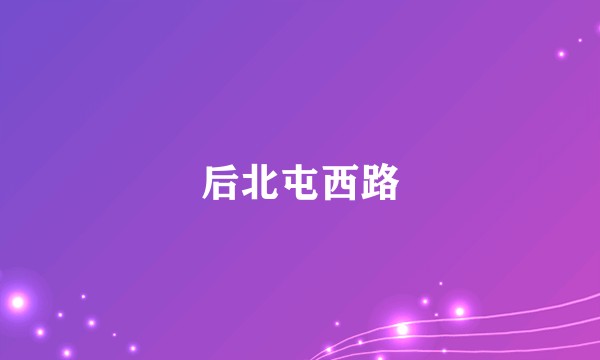 后北屯西路