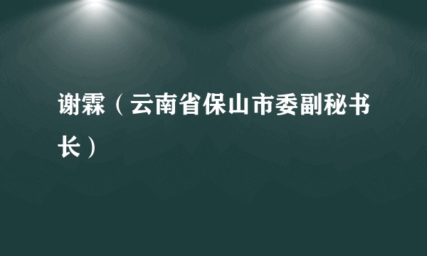谢霖（云南省保山市委副秘书长）
