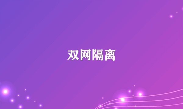 双网隔离
