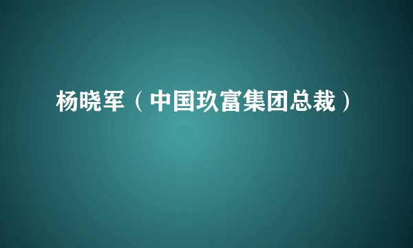 杨晓军（中国玖富集团总裁）