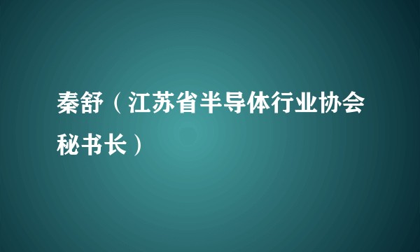 秦舒（江苏省半导体行业协会秘书长）