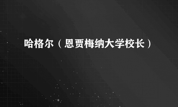 哈格尔（恩贾梅纳大学校长）