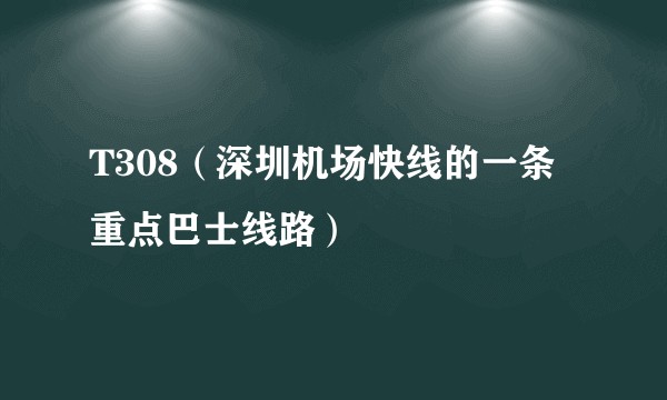 T308（深圳机场快线的一条重点巴士线路）