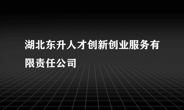 湖北东升人才创新创业服务有限责任公司