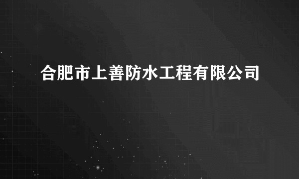 合肥市上善防水工程有限公司