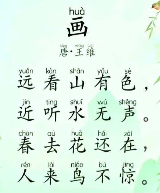 画（署名唐代王维的五言绝句）