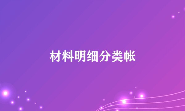 材料明细分类帐