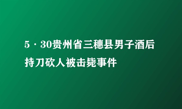 5·30贵州省三穗县男子酒后持刀砍人被击毙事件