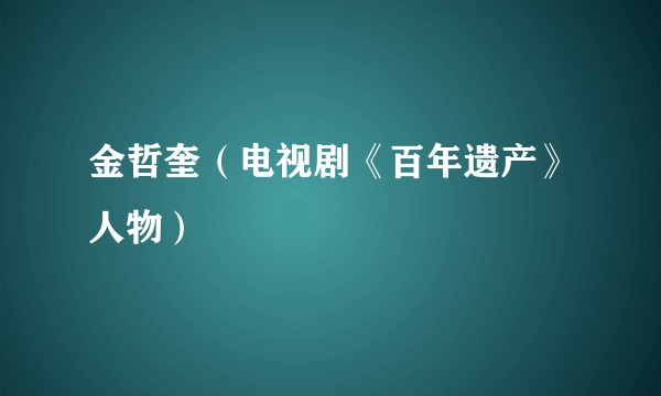 金哲奎（电视剧《百年遗产》人物）
