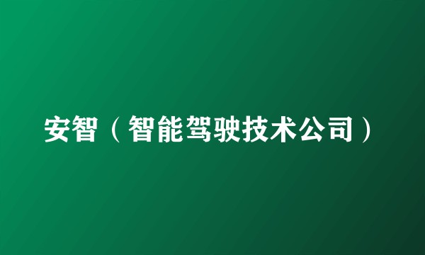 安智（智能驾驶技术公司）