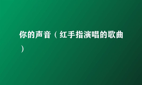 你的声音（红手指演唱的歌曲）