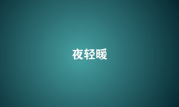 夜轻暖