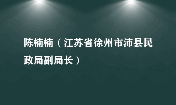 陈楠楠（江苏省徐州市沛县民政局副局长）