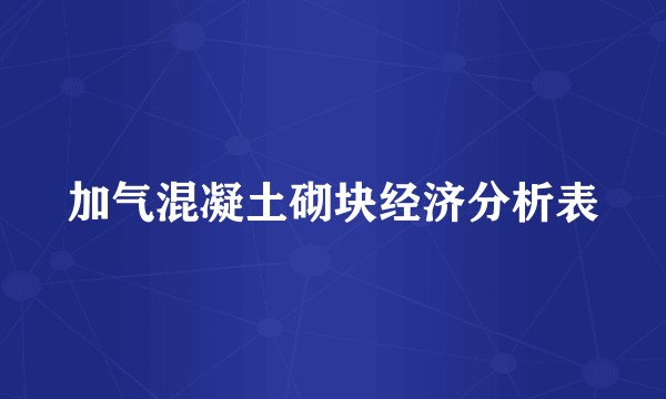 加气混凝土砌块经济分析表