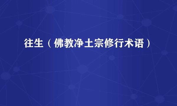 往生（佛教净土宗修行术语）