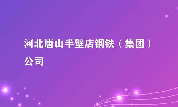 河北唐山半壁店钢铁（集团）公司