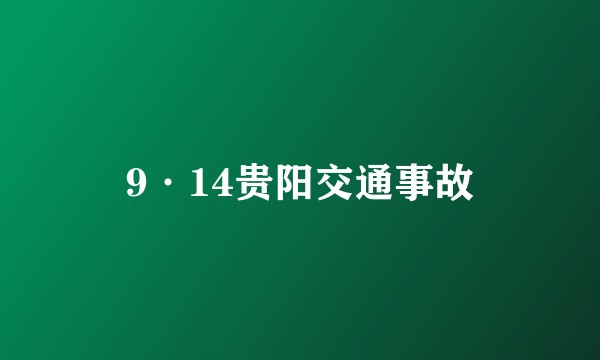 9·14贵阳交通事故