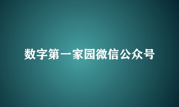数字第一家园微信公众号