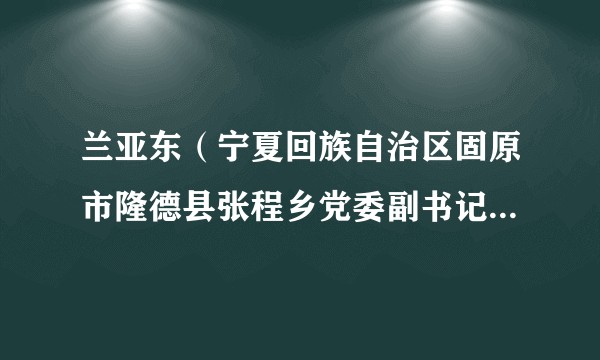 兰亚东（宁夏回族自治区固原市隆德县张程乡党委副书记、统战委员、政法委员、二级主任科员）