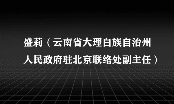盛莉（云南省大理白族自治州人民政府驻北京联络处副主任）