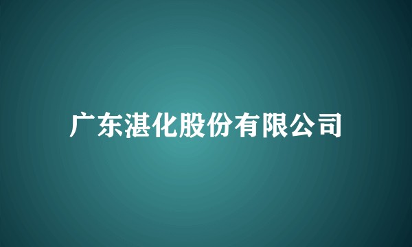 广东湛化股份有限公司