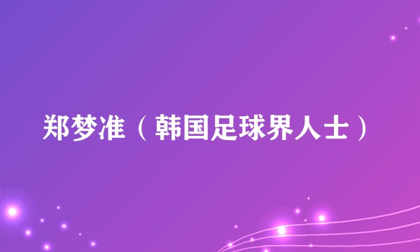 郑梦准（韩国足球界人士）