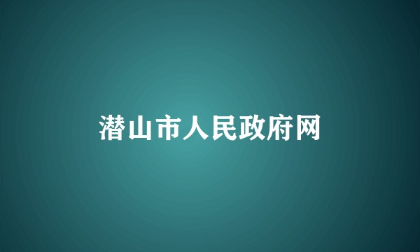 潜山市人民政府网