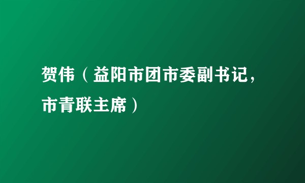 贺伟（益阳市团市委副书记，市青联主席）