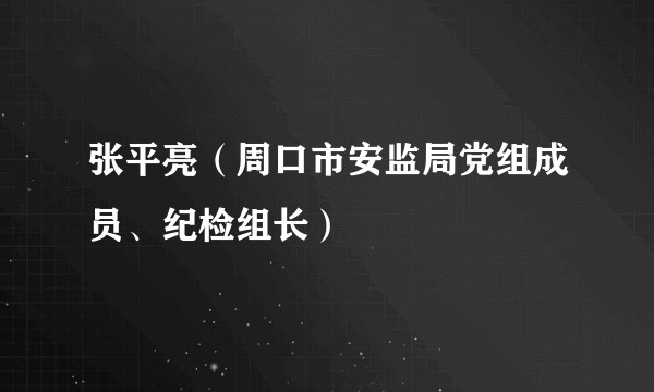 张平亮（周口市安监局党组成员、纪检组长）