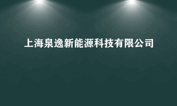 上海泉逸新能源科技有限公司