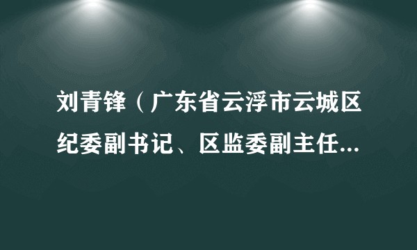 刘青锋（广东省云浮市云城区纪委副书记、区监委副主任、一级主任科员、一级监察官）