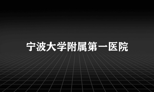宁波大学附属第一医院