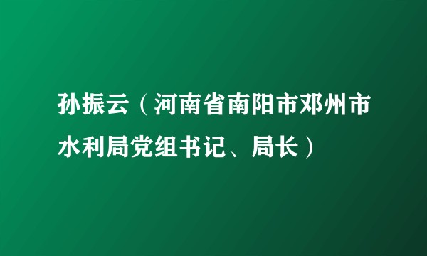 孙振云（河南省南阳市邓州市水利局党组书记、局长）