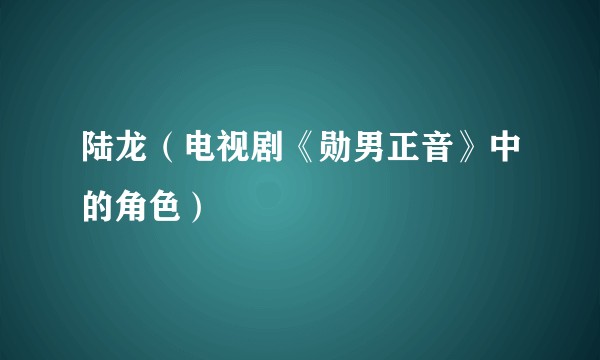 陆龙（电视剧《勋男正音》中的角色）