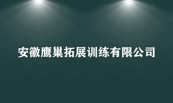 安徽鹰巢拓展训练有限公司