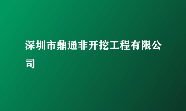深圳市鼎通非开挖工程有限公司