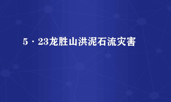 5·23龙胜山洪泥石流灾害