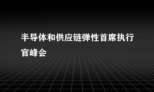 半导体和供应链弹性首席执行官峰会