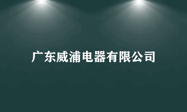广东威浦电器有限公司
