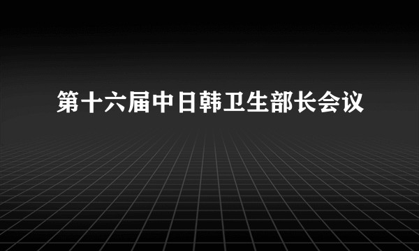 第十六届中日韩卫生部长会议