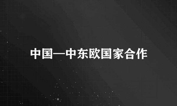 中国—中东欧国家合作