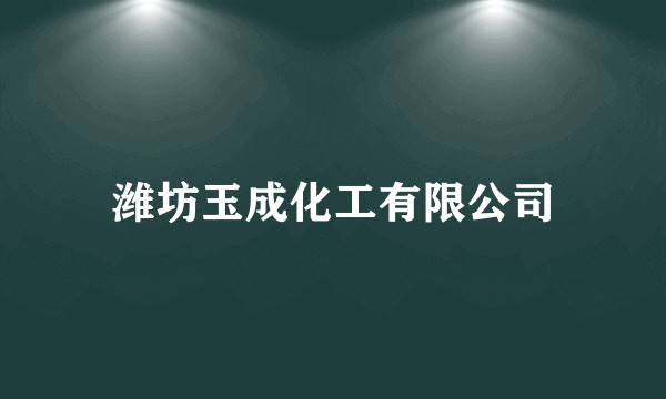 潍坊玉成化工有限公司