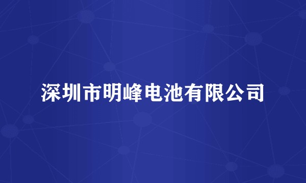深圳市明峰电池有限公司
