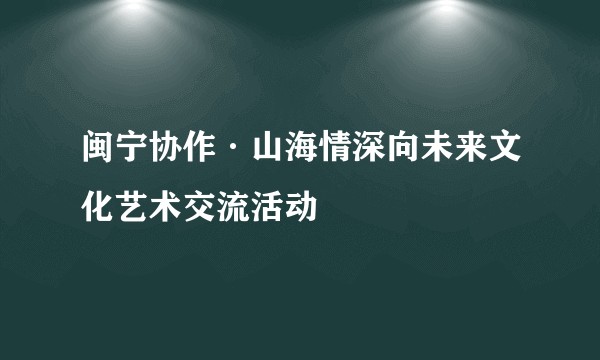 闽宁协作·山海情深向未来文化艺术交流活动