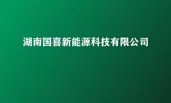 湖南国喜新能源科技有限公司