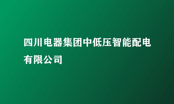 四川电器集团中低压智能配电有限公司