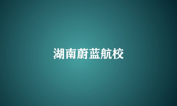 湖南蔚蓝航校